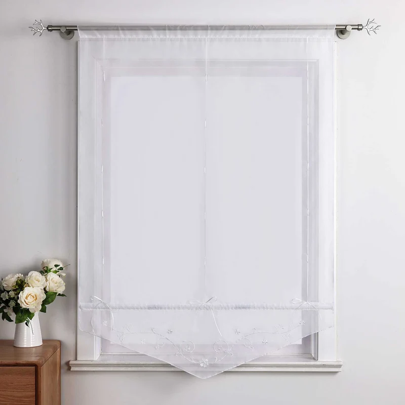 Rollo mit Blumenmuster Modern Transparent 1 Stück