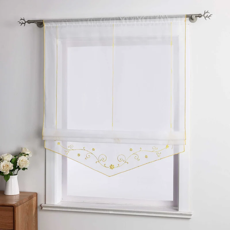 Rollo mit Blumenmuster Modern Transparent 1 Stück