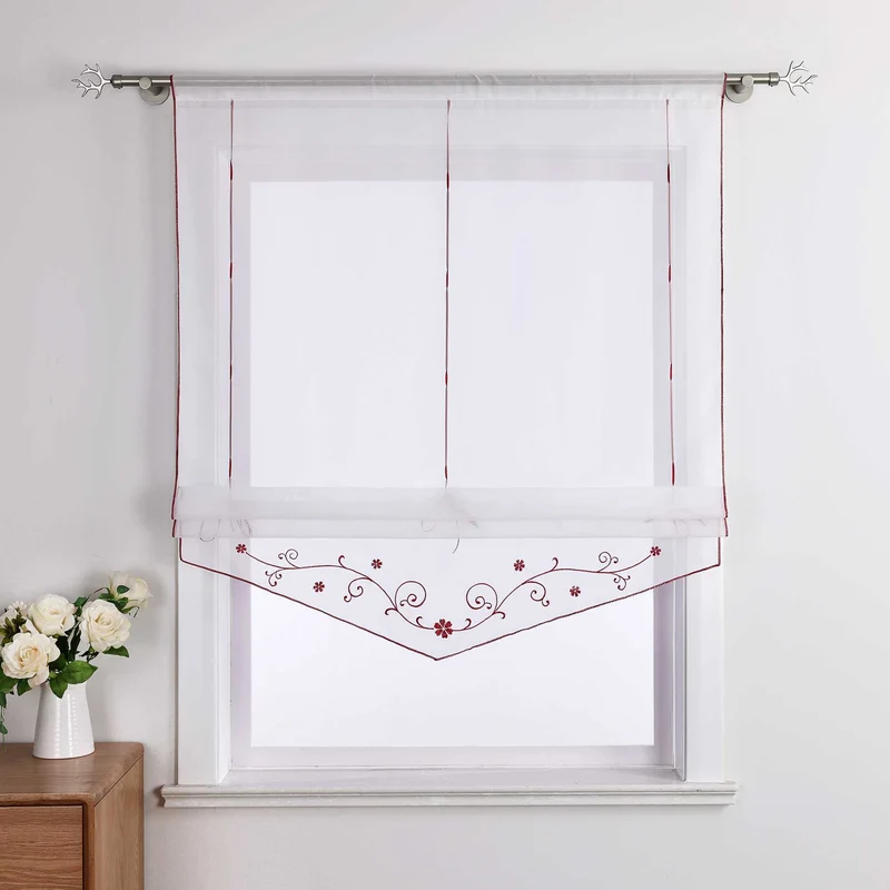 Rollo mit Blumenmuster Modern Transparent 1 Stück