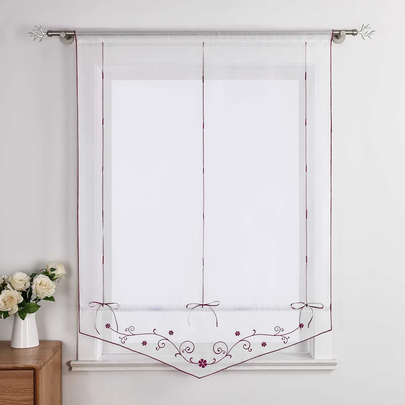 Rollo mit Blumenmuster Modern Transparent 1 Stück