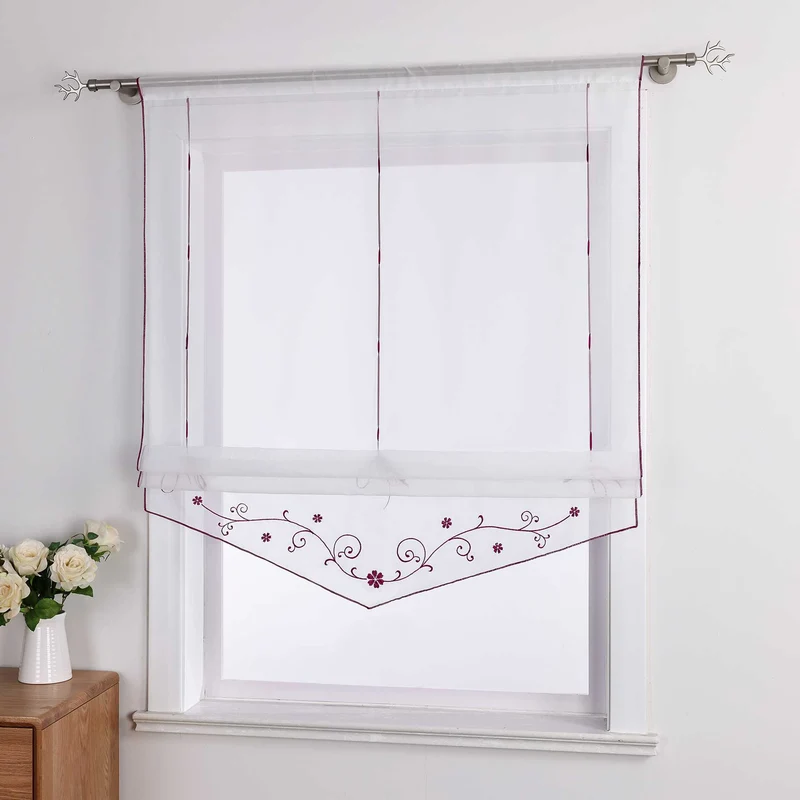 Rollo mit Blumenmuster Modern Transparent 1 Stück