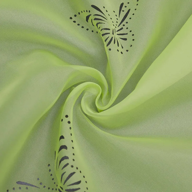 Scheibengardine mit Schmetterlingsdesign Dreiecksabschluss 1 Stück