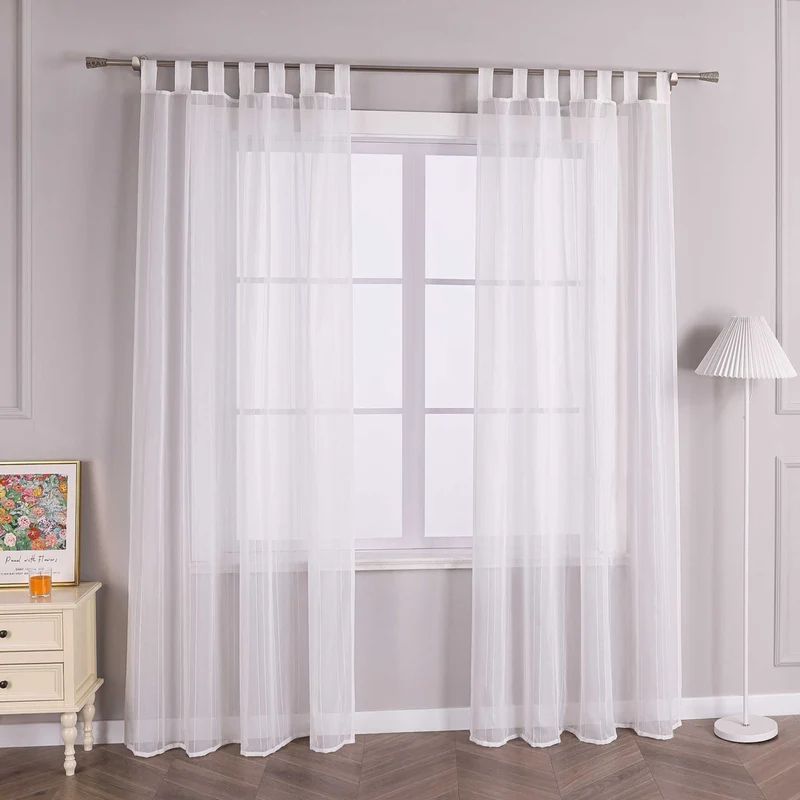 Gardine Schlaufenschal mit Streifen Unifarbe transparent Lichtdurchlässig