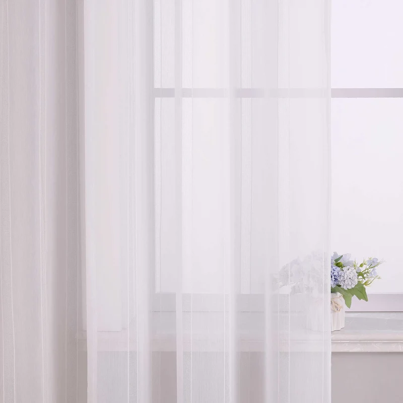 Gardine Schlaufenschal mit Streifen Unifarbe transparent Lichtdurchlässig