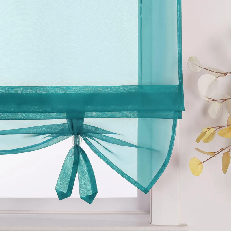 Rollo Kräuselbandgardine Transparente Fensterdeko Luftdurchlässig 1 Stück