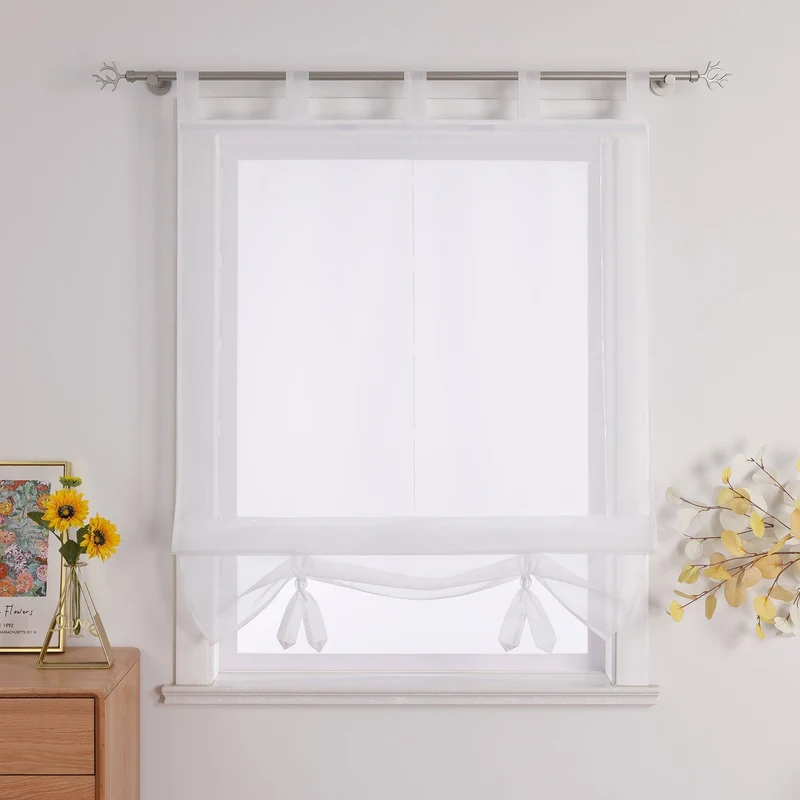 Rollo Kräuselbandgardine Transparente Fensterdeko Luftdurchlässig 1 Stück