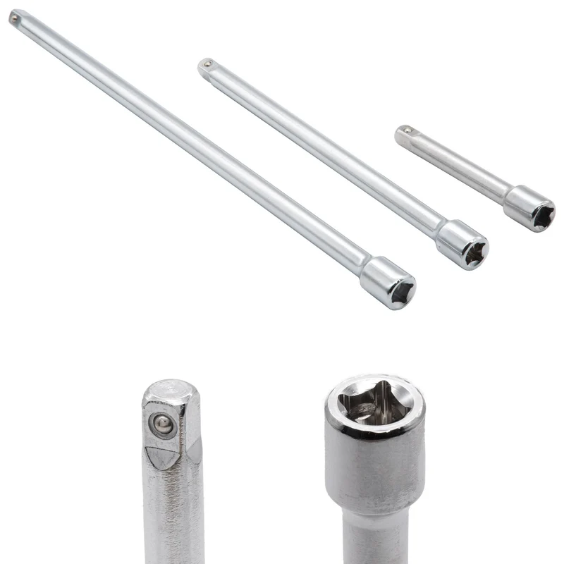 Steckschlüssel Verlängerung 1/4" Stecknuss Knarren Adapter 75-225mm Set 3tlg