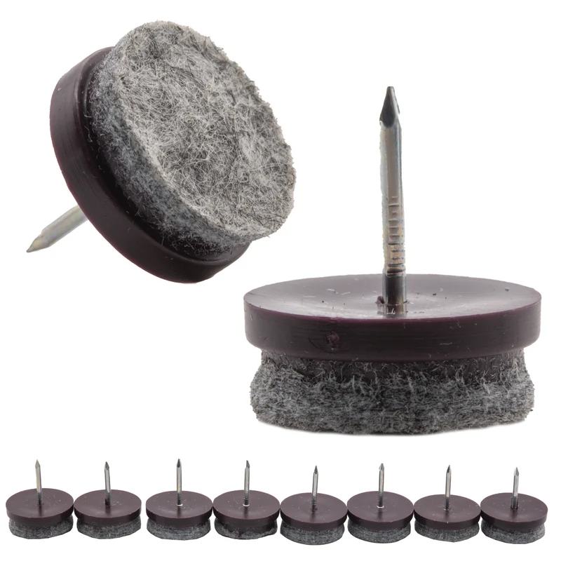 Möbelgleiter 8 Stück Filzgleiter mit Nagel 24 mm Stuhl Tisch Untersetzer Füße Anti Kratzer