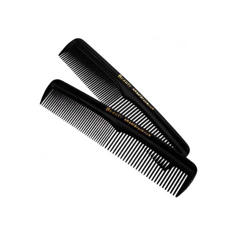 Kamm 2er Set Frisierkamm Taschenkamm Haare Bart Kämme schwarz