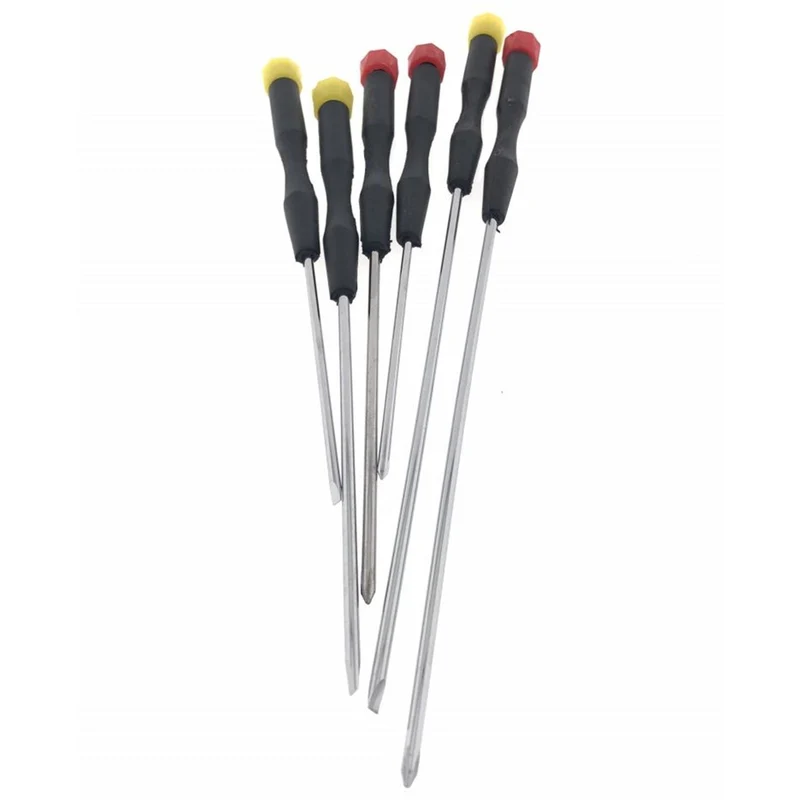 6x Schraubendreher Schraubenzieher extra lang Set Kreuz und Schlitz 170 - 240 mm