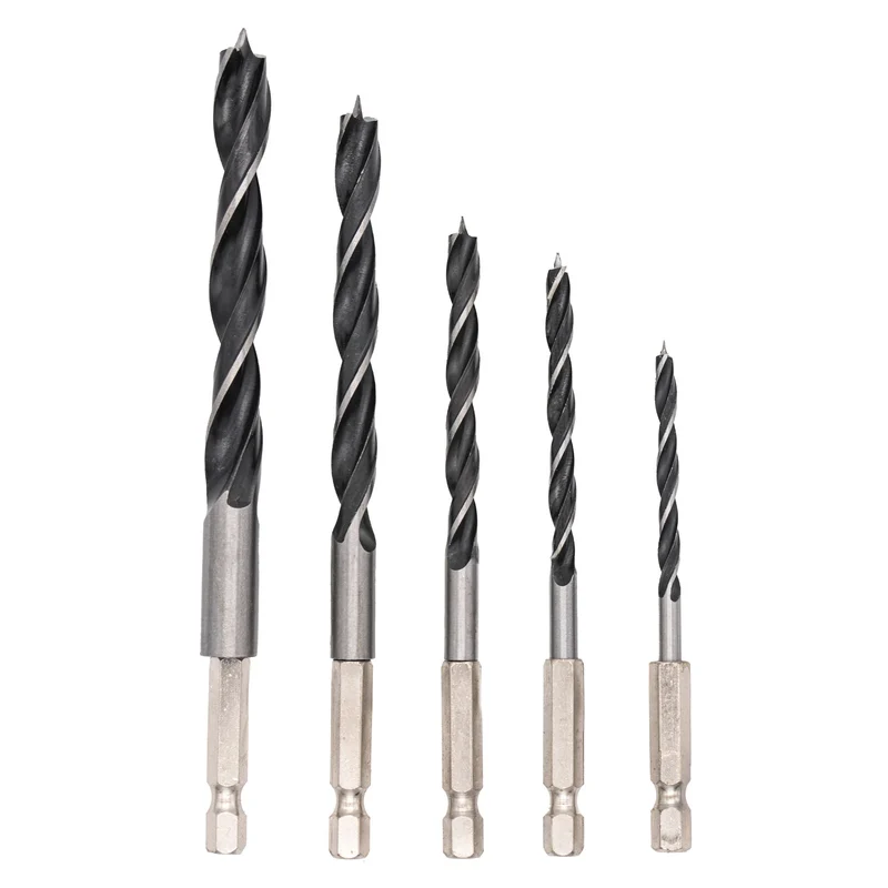Holzbohrer Spiralbohrer Bohrersatz Bit Bohrer Sechskantschaft Holz Satz Set 5 tlg.