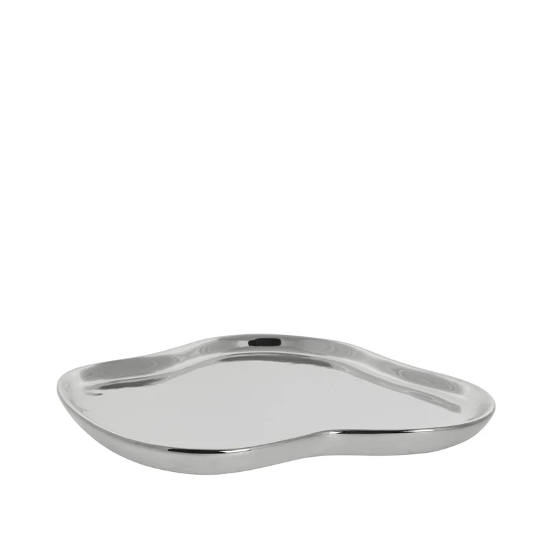 Dekorative Tabletts von Brime, D H2, Silber
