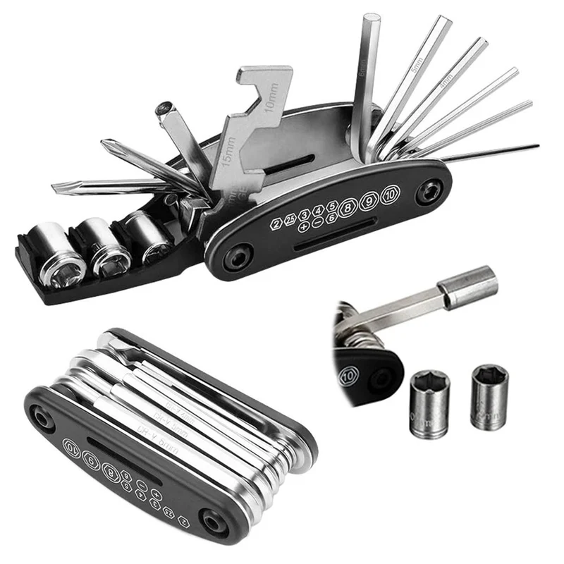 Multitool Fahrrad Werkzeug Multifunktionswerkzeug Reparatur Set Kit MTB 16 in 1