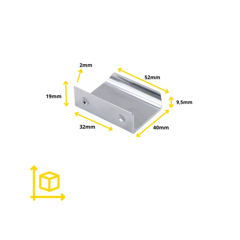 Griffleiste Kantengriff 32mm (52mm Gesamtlänge) - Elektropoler