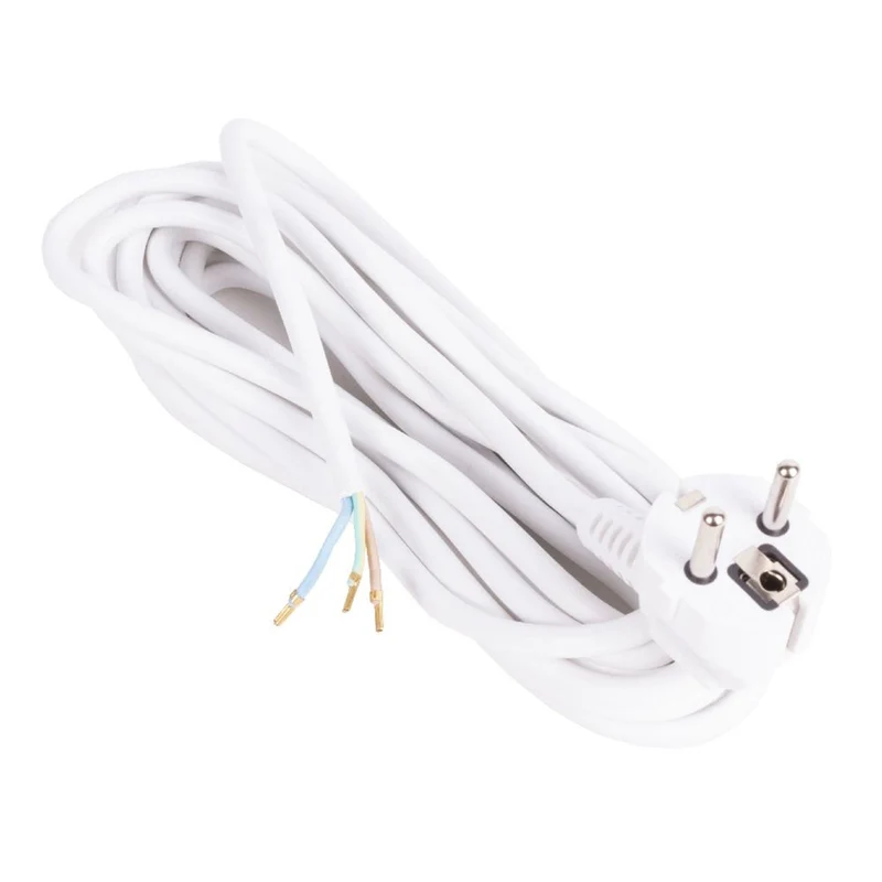 Kabel Stromkabel Verlängerungskabel offenes Kabelende Schalter Schuko Euro Weiß