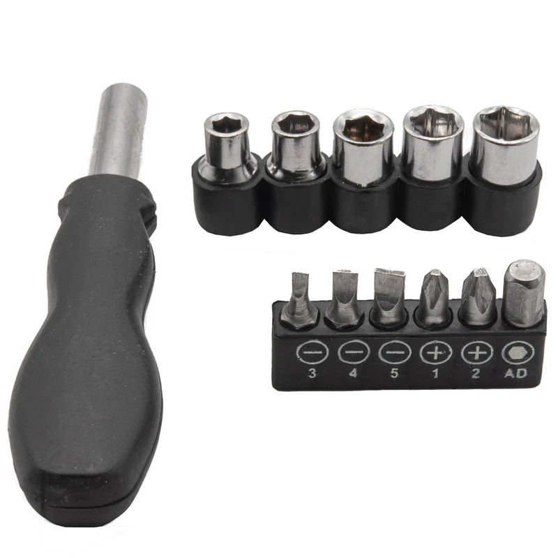 Schraubendreher Set 12 tlg Schraubenzieher mit Bits u. Nuss Steckschlüssel