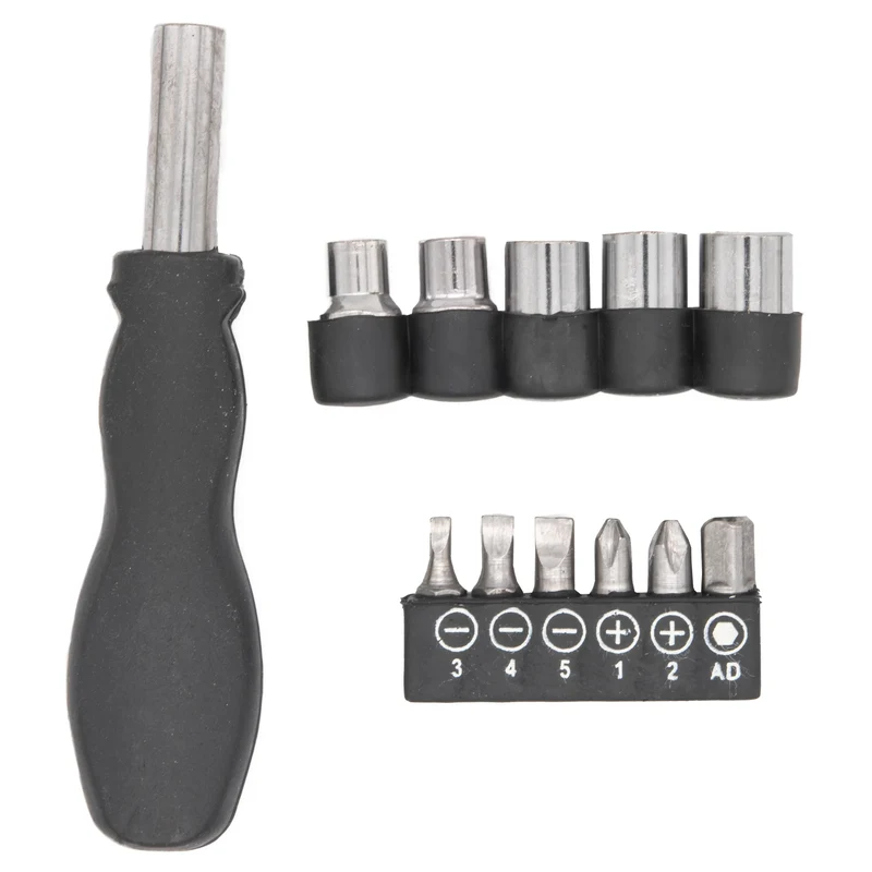 Schraubendreher Set 12 tlg Schraubenzieher mit Bits u. Nuss Steckschlüssel