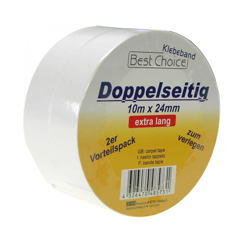 2x doppelseitiges Klebeband 10m x 24mm Montageklebeband Klebestreifen doppelt