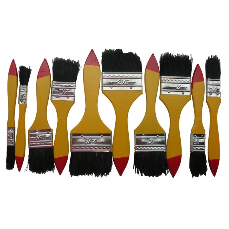 10 tlg Maler Pinsel Pinselset Flachpinsel Pinselset Farbpinsel Lackpinsel Malen