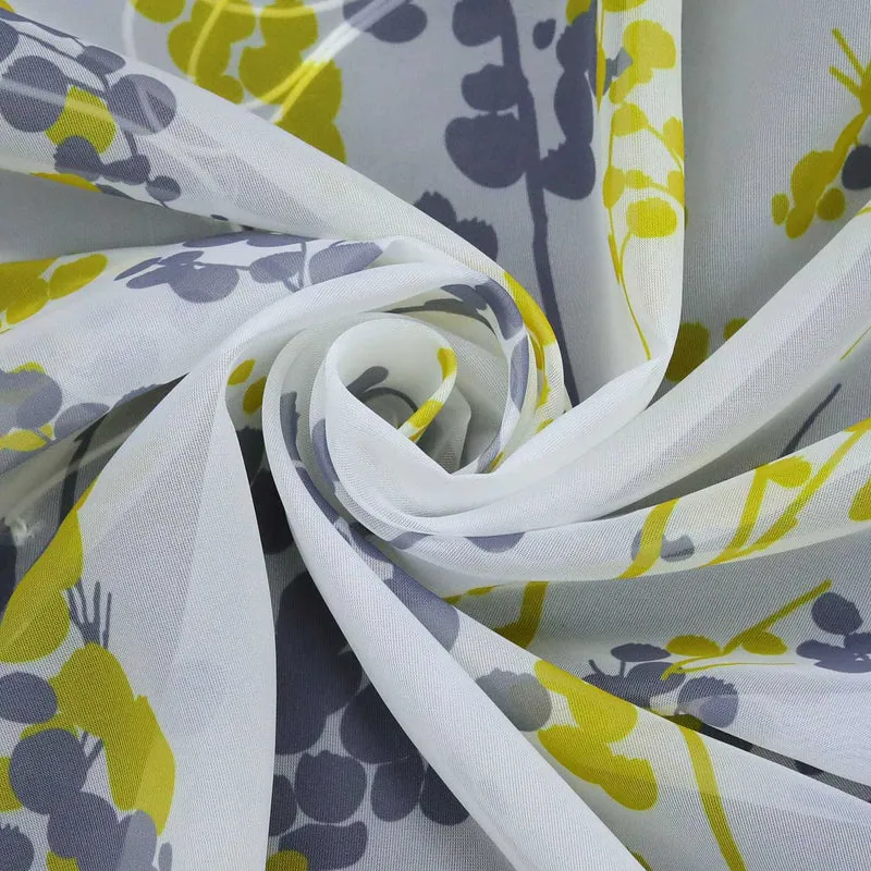 Rollo mit Schlaufenaufhängung Voile Raffgardine mit Blaubeermuster