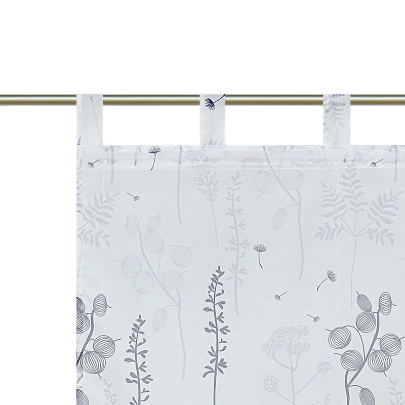 Rollo mit Schlaufenaufhängung mit Laternenblume Muster Halbtransparent