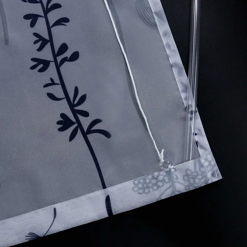 Rollo mit Schlaufenaufhängung mit Laternenblume Muster Halbtransparent