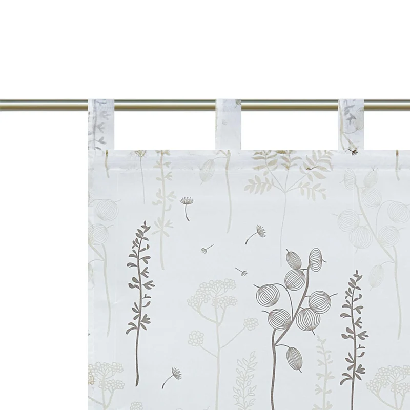 Rollo mit Schlaufenaufhängung mit Laternenblume Muster Halbtransparent