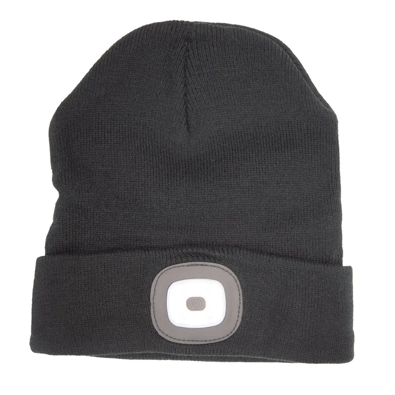 Mütze LED Beanie Wintermütze Stirnlampe Sportmütze Freizeitmütze Damen Herren Licht LED