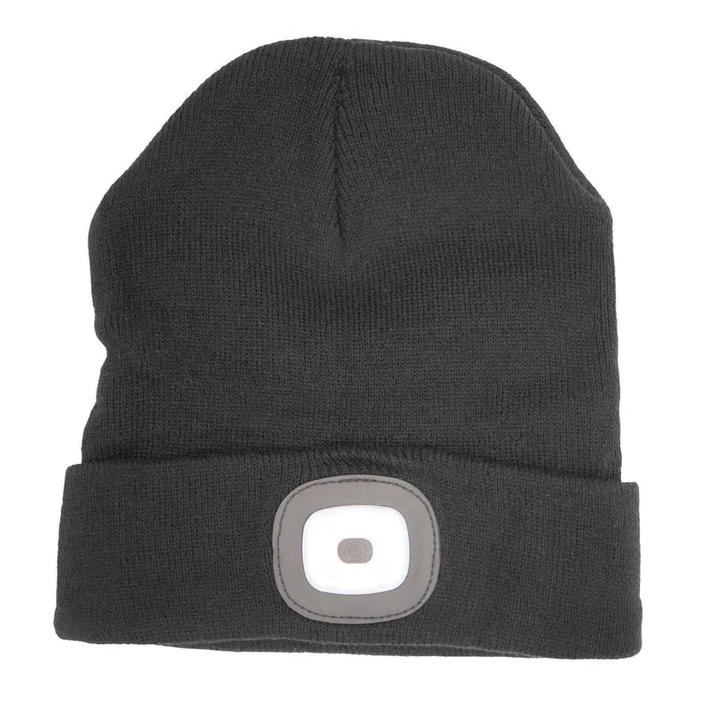 Mütze LED Beanie Wintermütze Stirnlampe Sportmütze Freizeitmütze Damen Herren Licht LED