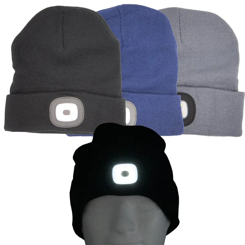 Mütze LED Beanie Wintermütze Stirnlampe Sportmütze Freizeitmütze Damen Herren Licht LED