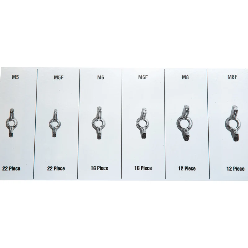 100x Flügelmuttern Flügel Muttern Schmetterlingmuttern Sortiment Set M5 M6 M8