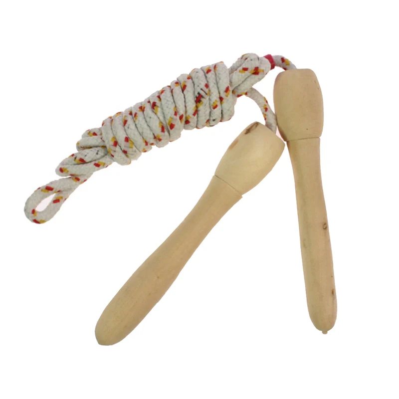 Springseil Skipping Rope Sprung Seil Seilspringen Holzgriffe Hüpfseil 2m