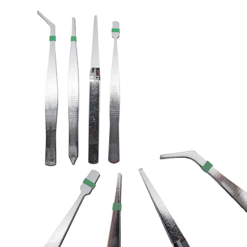 Pinzetten Set 4 Stk Flachpinzette Kreuzpinzette Spitzpinzette Modellbau Basteln