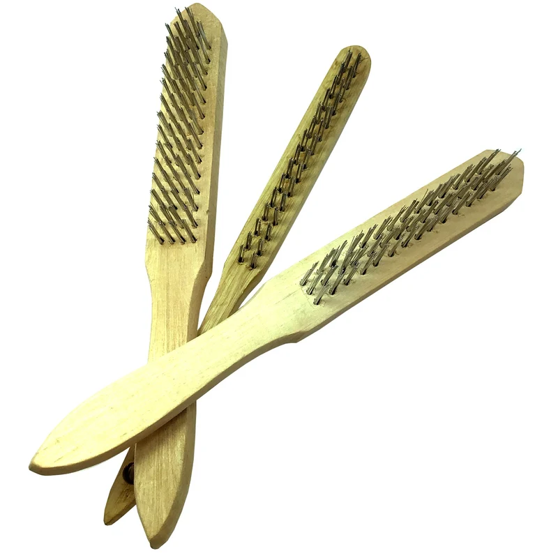 Drahtbürste Set 3 Stück Stahlbürste Metallbürste Holz Reinigungsbürste 2 3 & 4 Reihen