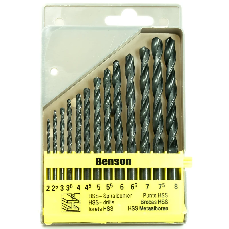 13 Stück Spiralbohrer HSS Set Werkzeug Bohrer Metallbohrer Bohrerset 2-8 mm