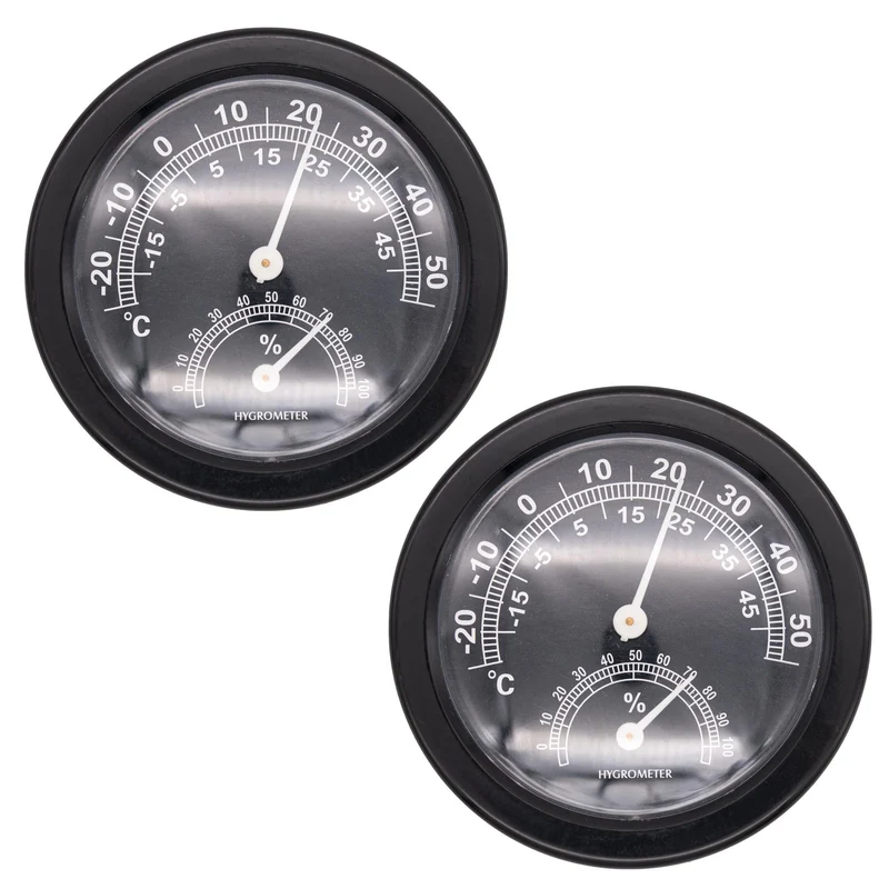 Thermometer Hygrometer Luftfeuchtigkeit Temperatur Analog Wetterstation Rund