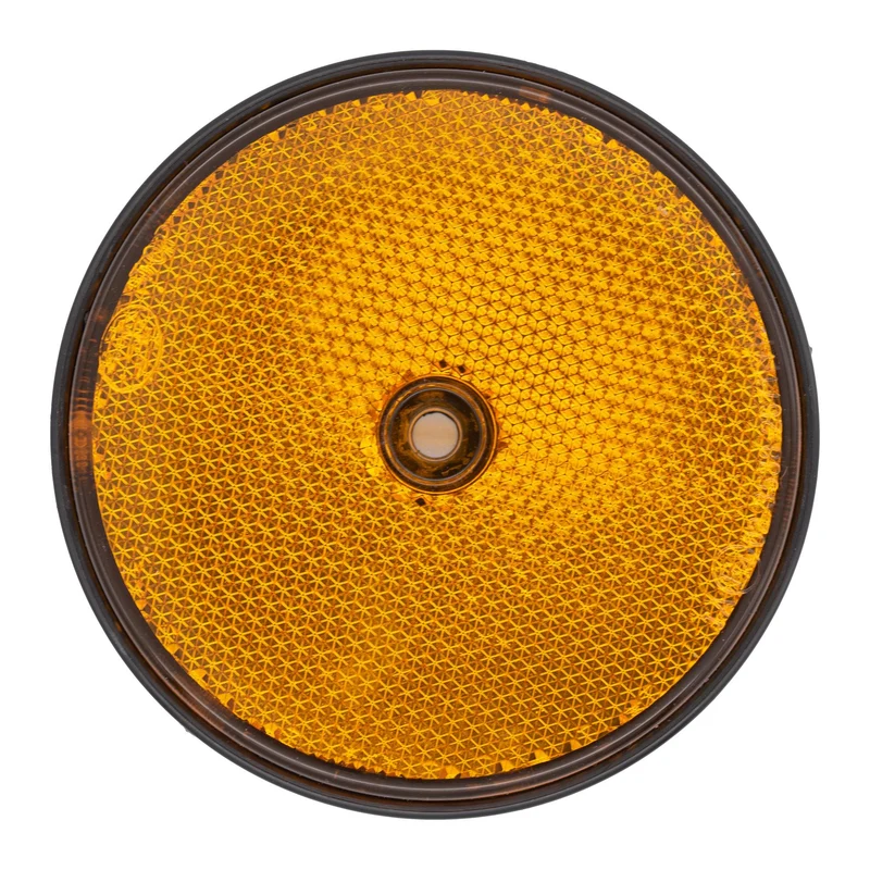 2x Reflektor Anhänger 85mm Orange Rund Seitenstraher Wohnwagen PKW Katzenauge