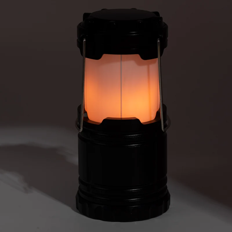 2in1 LED Campinglampe Zelt Lampe Leuchte Laterne Garten Batterie Flammen Effekt