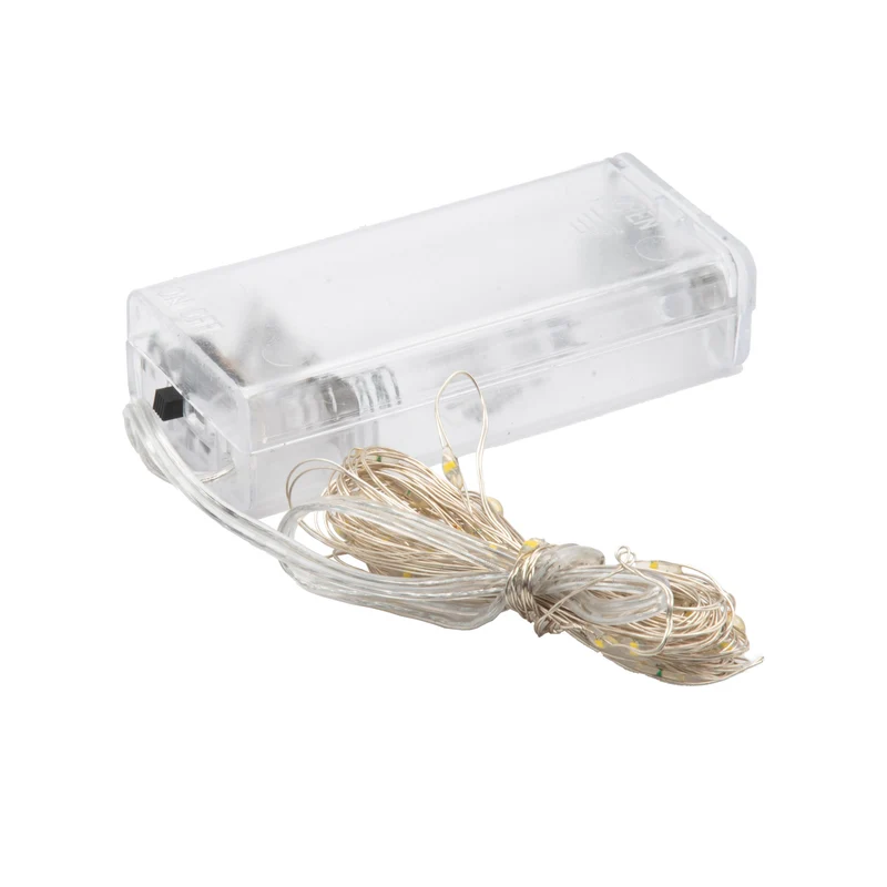 LED Lichterkette mit & ohne Timer Micro Warmweiß Drahtlicht Mikro Batterie 10 20 40 LED