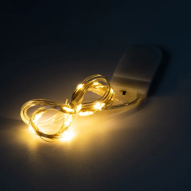 LED Lichterkette mit & ohne Timer Micro Warmweiß Drahtlicht Mikro Batterie 10 20 40 LED