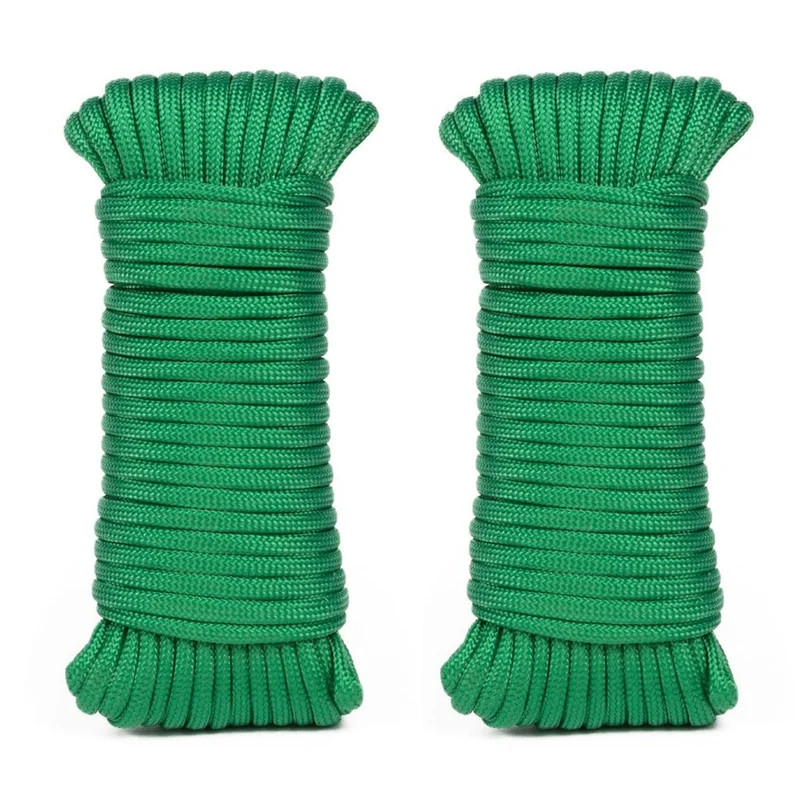 2x Paracord Campingseil Survival 15m Outdoor Fallschirm Schnur Leine Seil Grün