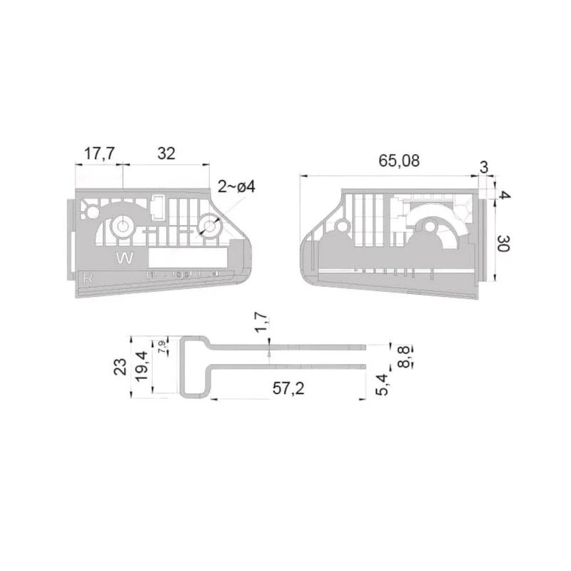 Verstellbare Schrankhalterung L+R - 3D Premium - Satin