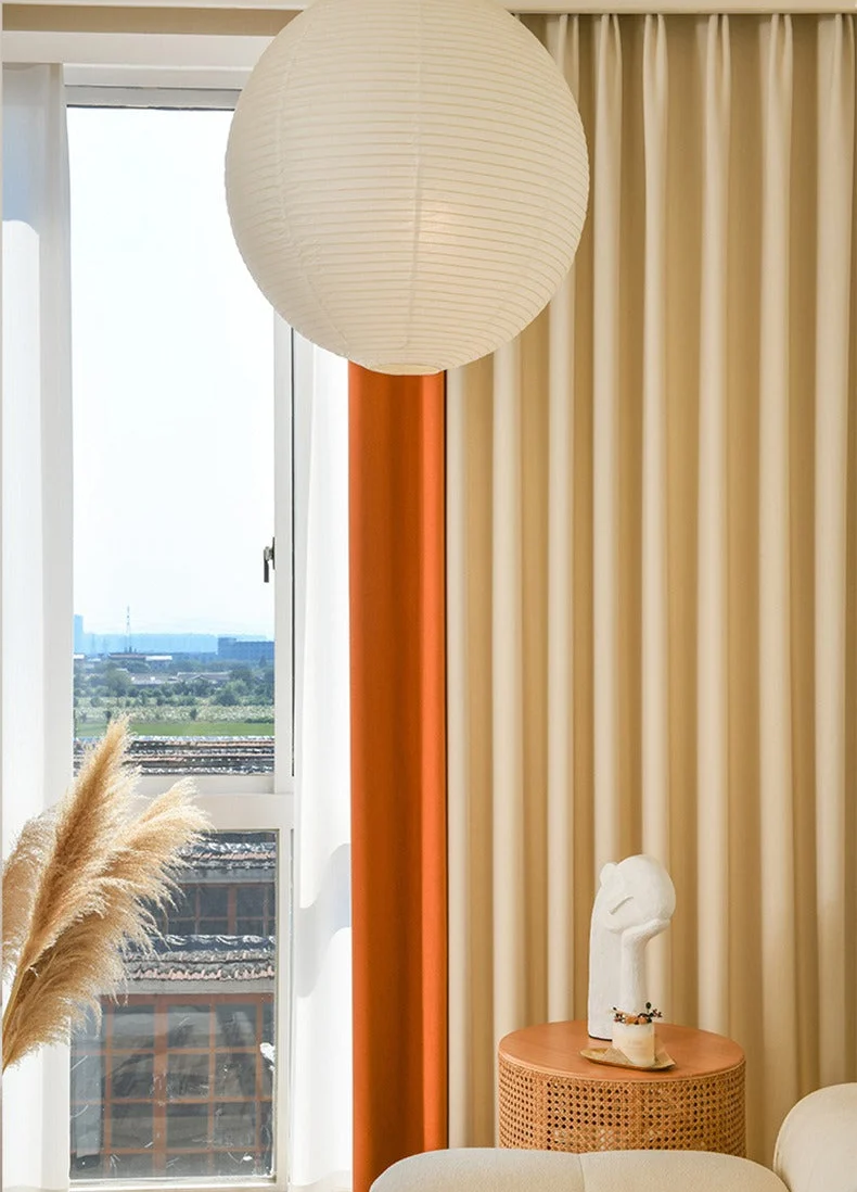 Orangefarbener Vorhang für modernes Wohnzimmer
