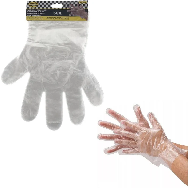 Einweghandschuhe 50er Set Einmalhandschuhe PE-Handschuhe Plastikhandschuhe
