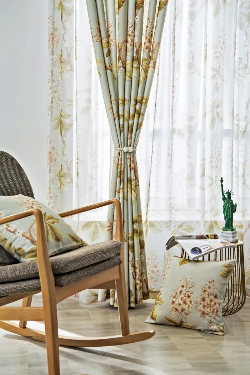 Vintage-Natur-Schlafzimmervorhang