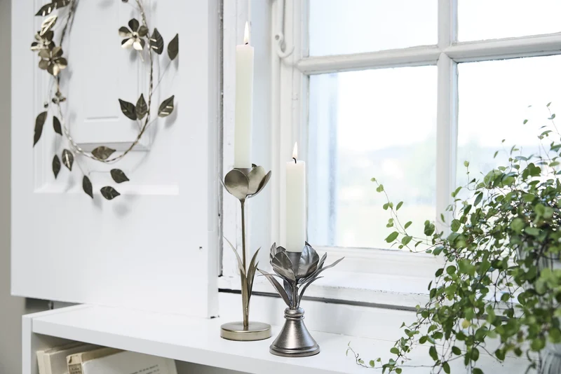 Stefine Blumenkerzenständer H12 Silber