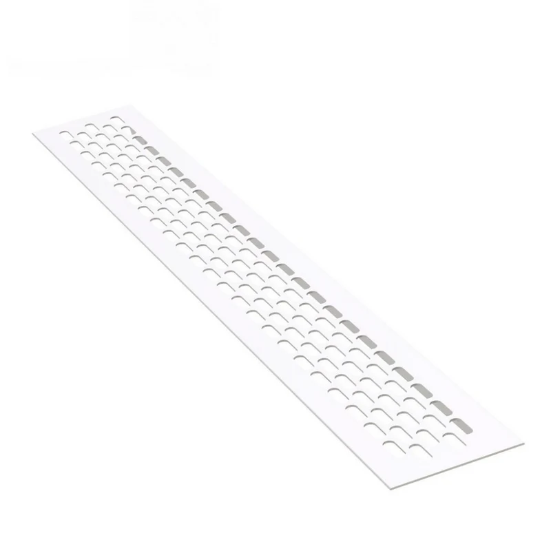Aluminium-Lüftungsgitter für Küchenarbeitsplatten / Sockel, 480x80mm Weiß