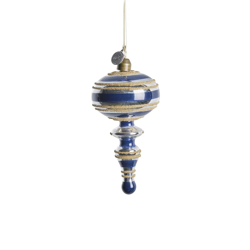 Stribille Ornament Glas H13,7 cm dunkel blau