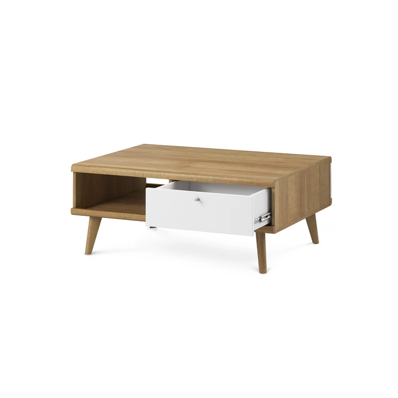 Couchtisch 107x46 cm mit Schublade im skandinavischen Stil | Lato