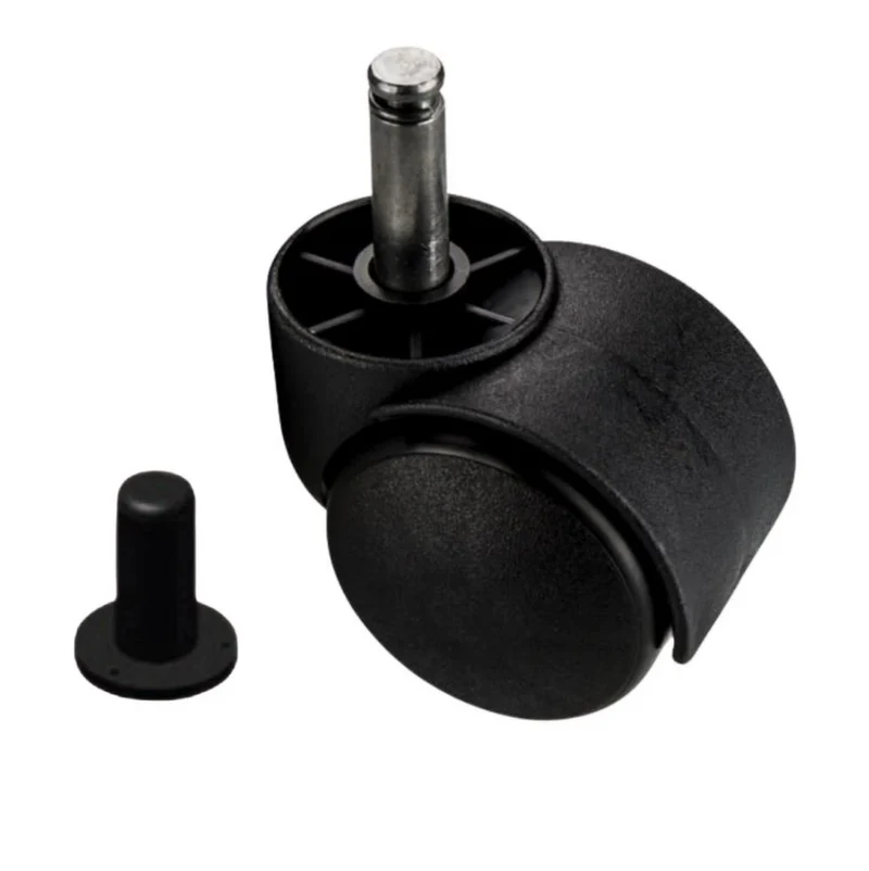 Möbelschwenkrad aus Kunststoff mit Montagestift 8mm und Hülse - Ø40mm